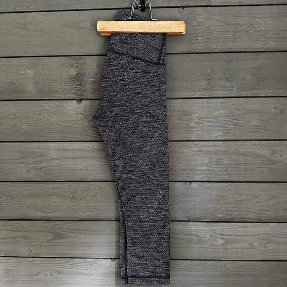 Lululemon Wunder Under Crop Legging Hi Rise Size 4 Heathered Black 21" - Picture 5 of 11